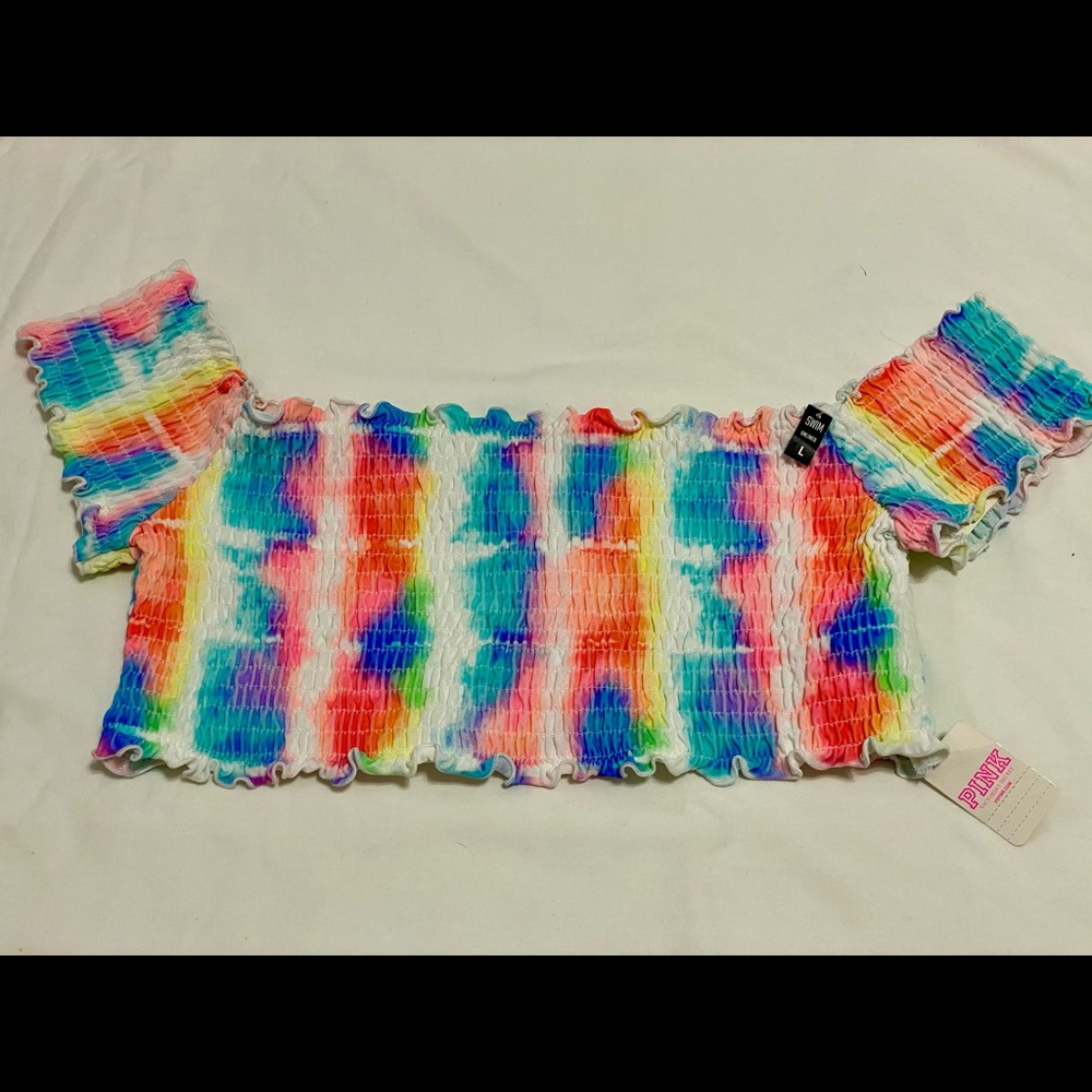 TYE-DYE PINK Victoria Secret , Bathing suit top, Size L